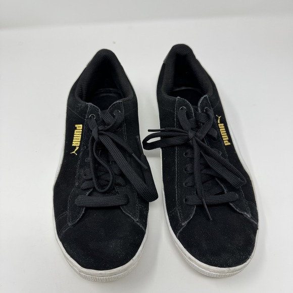 Puma Suede Classic Shoes Womens Size 8 Black White Foam Comfort Low Sneaker 38.5 - Picture 5 of 8